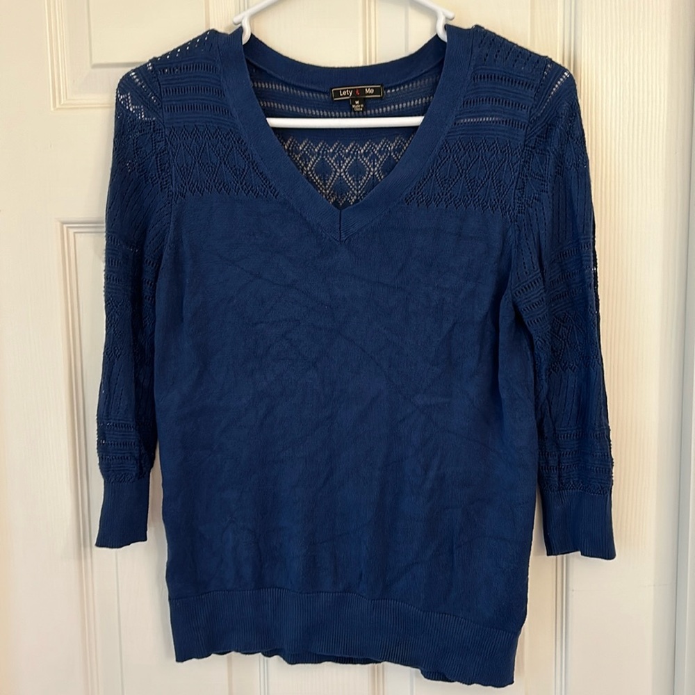 Navy Blue Detail Sweater